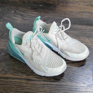 Nike Air Max 270 Cream and Teal Sneakers